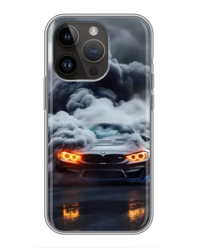 Чохол для iPhone 14 Pro Max з картинкою «BMW у диму»