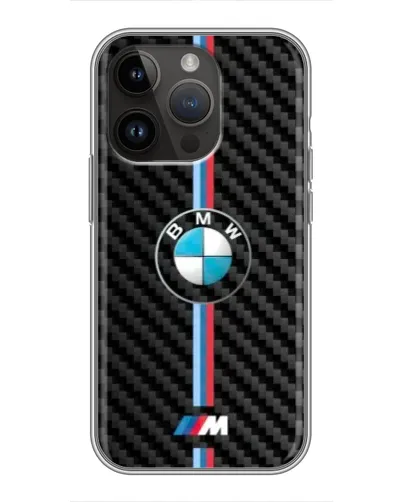 Чохол для iPhone 14 Pro Max з картинкою «Емблема BMW та карбон»