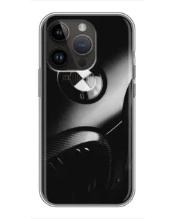 Чохол для iPhone 14 Pro Max з картинкою «Емблема BMW — макро»
