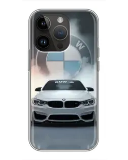 Чохол для iPhone 14 Pro Max з картинкою «BMW в білому диму» Чохол для iPhone 14 Pro Max з картинкою «BMW в білому диму»