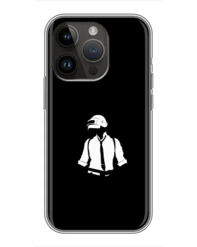 Чохол для iPhone 14 Pro Max з картинкою «PUBG — білий шолом»