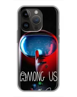 Чохол для iPhone 14 Pro Max з картинкою «Червоний імпостер — макро»