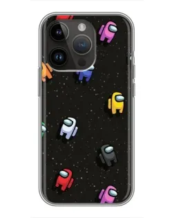 Чохол для iPhone 14 Pro Max з картинкою «Космічний патерн Among Us»
