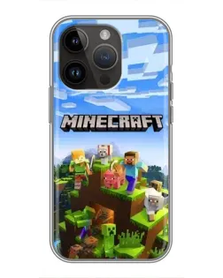 Чохол для iPhone 14 Pro Max з картинкою «Minecraft класичний світ»