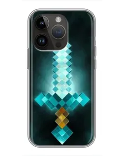Чохол для iPhone 14 Pro Max з картинкою «Алмазний меч неон»