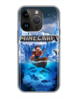 Чохол для iPhone 14 Pro Max з картинкою «Minecraft льодянийсвіт»