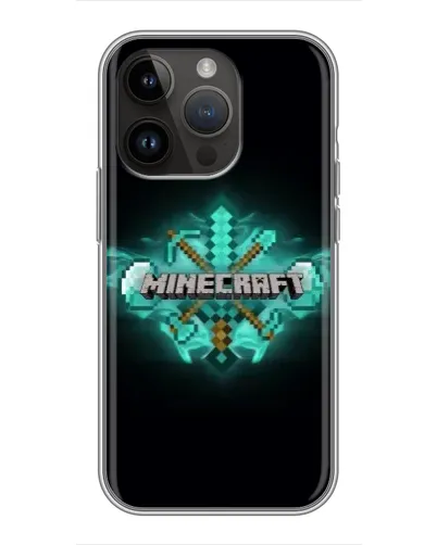 Чохол для iPhone 14 Pro Max з картинкою «Minecraft Diamond лого» Чохол для iPhone 14 Pro Max з картинкою «Minecraft Diamond лого»