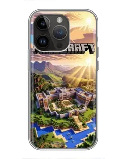 Чохол для iPhone 14 Pro Max з картинкою «Minecraft панорама»