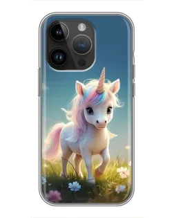 Чехол для iPhone 14 Pro Max с картинкой «Единорог на поляне» Чехол для iPhone 14 Pro Max с картинкой «Единорог на поляне»