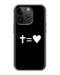 Чехол для iPhone 14 Pro Max с картинкой «Крест и Сердце»