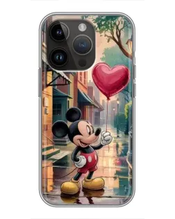 Чохол для iPhone 14 Pro Max з картинкою «Міккі та кулька-серце»
