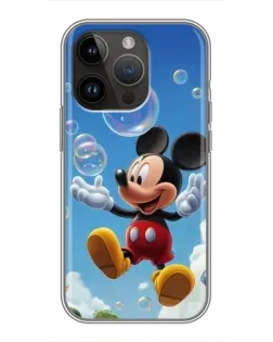 Чохол для iPhone 14 Pro Max з картинкою «Mickey та мильні бульбашки»