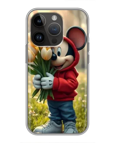 Чохол для iPhone 14 Pro Max з картинкою «Міккі з тюльпанами» Чохол для iPhone 14 Pro Max з картинкою «Міккі з тюльпанами»