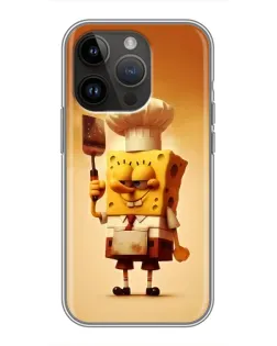 Чохол для iPhone 14 Pro Max з картинкою «Губка Боб кухар»