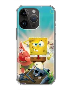 Чохол для iPhone 14 Pro Max з картинкою «Спанч Боб переможець»