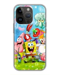 Чохол для iPhone 14 Pro Max з картинкою «Губка Боб та друзі»