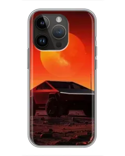 Чохол для iPhone 14 Pro Max з картинкою «Cybertruck на Марсі»