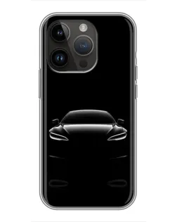 Чохол для iPhone 14 Pro Max з картинкою «Силует Tesla Night»