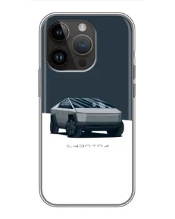 Чохол для iPhone 14 Pro Max з картинкою «Сріблястий Cybertruck Tesla»