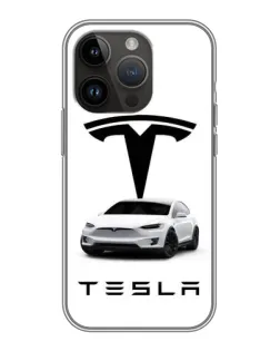 Чохол для iPhone 14 Pro Max з картинкою «Tesla White Style»