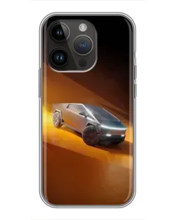 Чохол для iPhone 14 Pro Max з картинкою «Cybertruck у пустелі»
