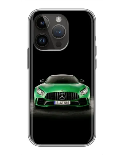 Чохол для iPhone 14 Pro Max з картинкою «Mercedes — неоновий лого»