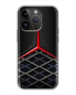 Чохол для iPhone 14 Pro Max з картинкою «Mercedes Carbon Grid»