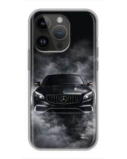 Чохол для iPhone 14 Pro Max з картинкою «Mercedes у диму»