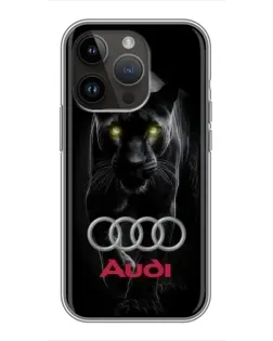 Чехол для iPhone 14 Pro Max с картинкой «Пантера и Audi»