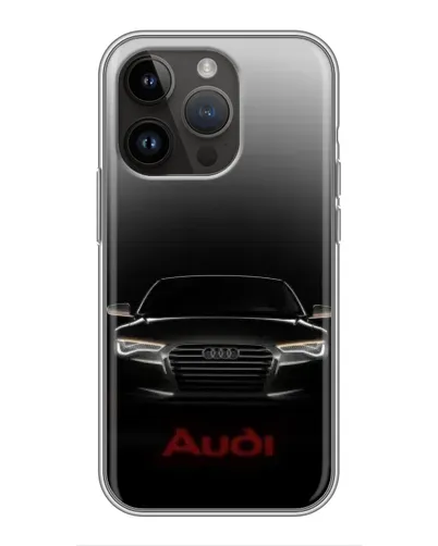 Чехол для iPhone 14 Pro Max с картинкой «Audi — градиентный контур» Чехол для iPhone 14 Pro Max с картинкой «Audi — градиентный контур»