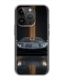 Чохол для iPhone 14 Pro Max з картинкою «Lamborghini золоті лінії»