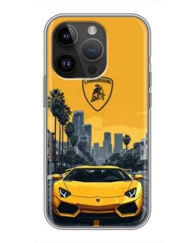 Чохол для iPhone 14 Pro Max з картинкою «Жовтий Lamborghini місто» Чохол для iPhone 14 Pro Max з картинкою «Жовтий Lamborghini місто»