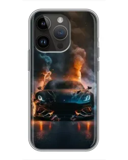 Чохол для iPhone 14 Pro Max з картинкою «Lamborghini димна естетика»