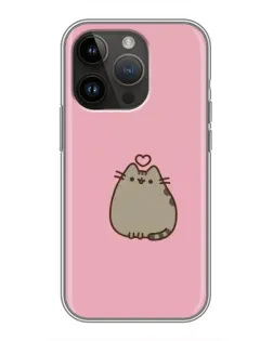 Чохол для iPhone 14 Pro Max з картинкою «Pusheen серце»