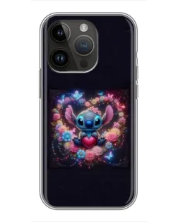 Чохол для iPhone 14 Pro Max з картинкою «Stitch у квітах»