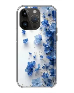 Чохол для iPhone 14 Pro Max з картинкою «Блакитний квітковий каскад»