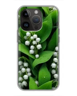 Чохол для iPhone 14 Pro Max з картинкою «Конвалії в зелені»