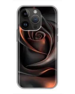 Чохол для iPhone 14 Pro Max з картинкою «Шовкова чорна троянда»