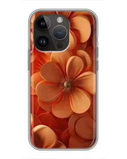 Чохол для iPhone 14 Pro Max з картинкою «Помаранчева макро квітка»