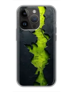 Чохол для iPhone 14 Pro Max з картинкою «Салатовий розлом скелі»