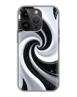 Чохол для iPhone 14 Pro Max з картинкою «Чорно-біла спіраль»