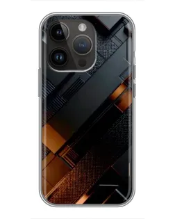 Чохол для iPhone 14 Pro Max з картинкою «Чорні геометричні блоки»