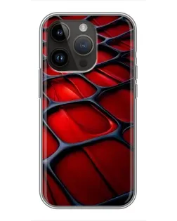 Чохол для iPhone 14 Pro Max з картинкою «Червона глянцева сітка»