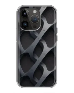 Чохол для iPhone 14 Pro Max з картинкою «Об'ємне сіре плетіння»