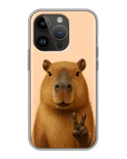 Чохол для iPhone 14 Pro Max з картинкою «Капібара вікторія»