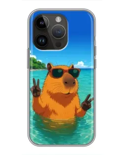 Чохол для iPhone 14 Pro Max з картинкою «Морська капібара»