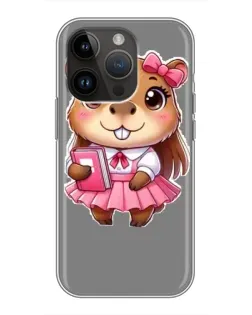 Чохол для iPhone 14 Pro Max з картинкою «Дівчинка капібара»