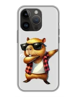 Чохол для iPhone 14 Pro Max з картинкою «Капібара репер даб»