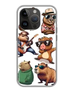 Чохол для iPhone 14 Pro Max з картинкою «Круті капібари музиканти»