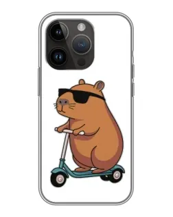 Чохол для iPhone 14 Pro Max з картинкою «Капібара на самокаті»